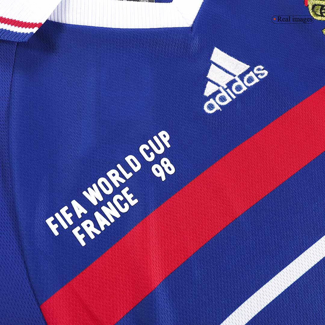 Retro ZIDANE #10 Men's France World Cup 1998 Home Soccer Jersey product view 6