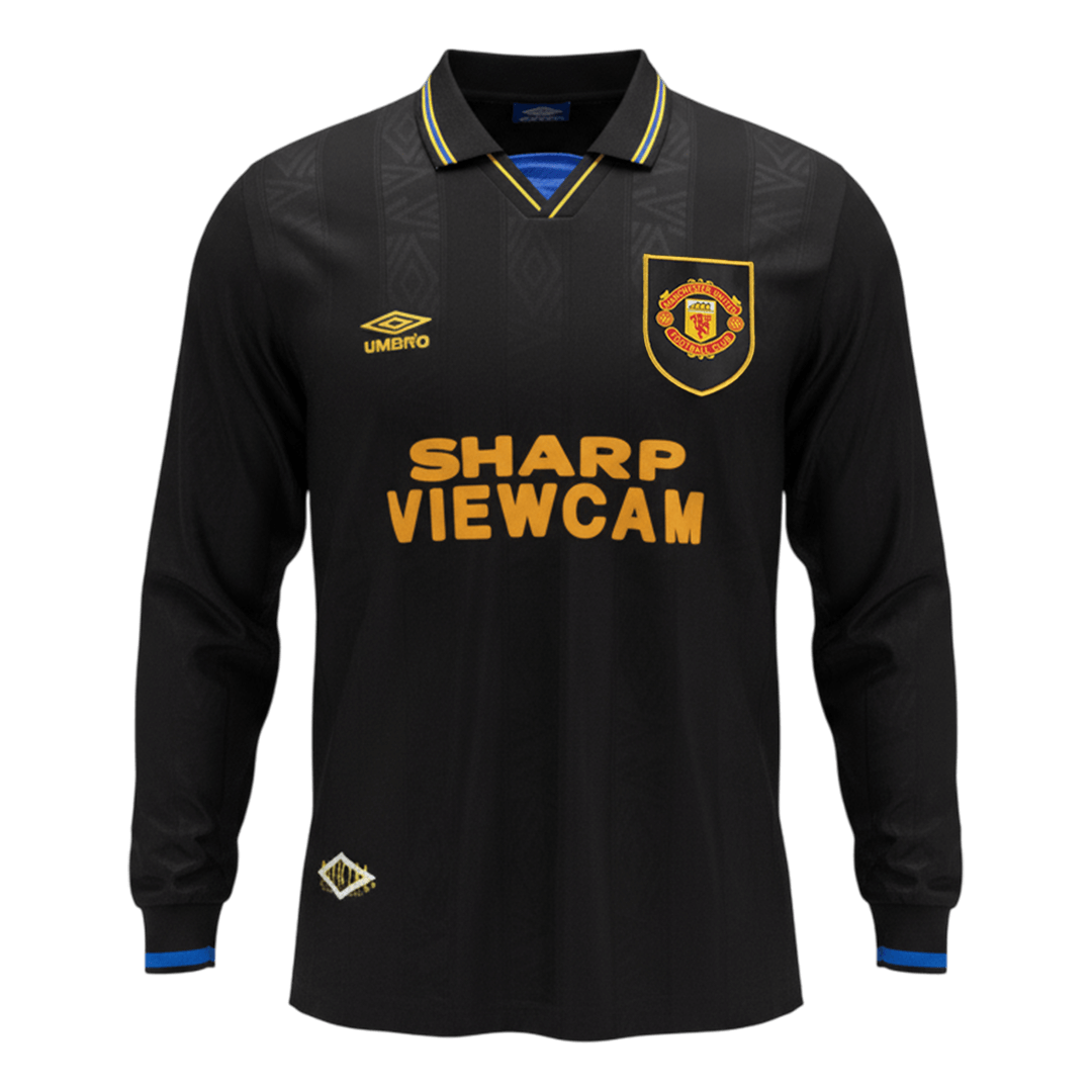 Retro Men's Manchester United 1993/94 Away Long Sleeve Soccer Jersey product view 1