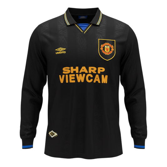 Retro Men's Manchester United 1993/94 Away Long Sleeve Soccer Jersey product view 1
