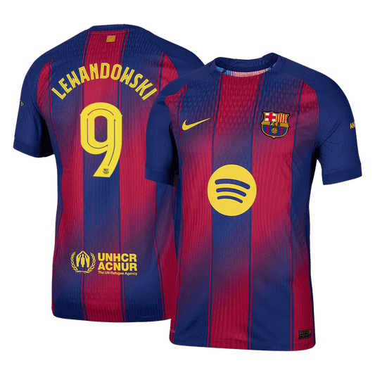 LEWANDOWSKI #9 Men's Barcelona UCL 2025/26 Player Version Home Soccer Jersey - Slim Fit product view 1