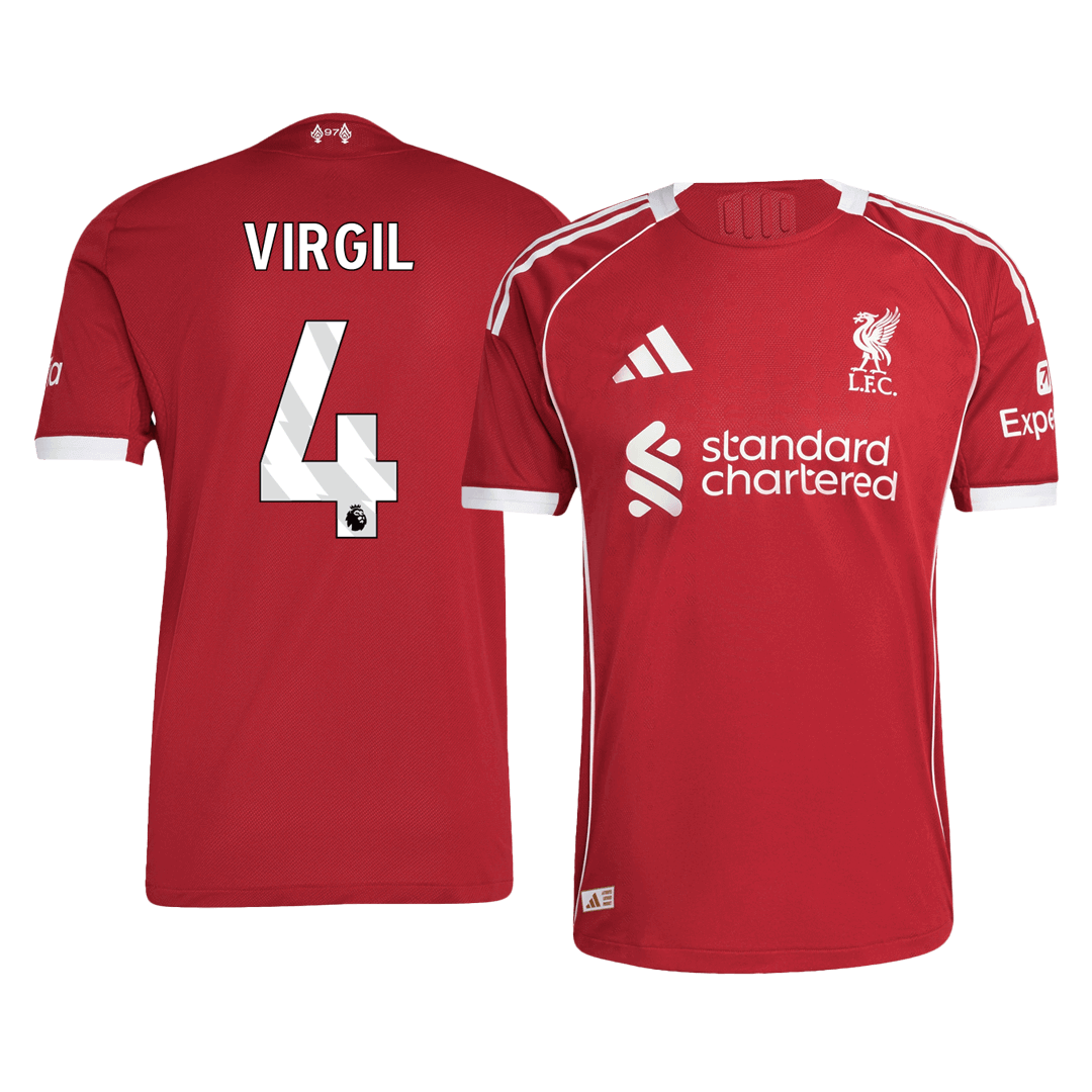 VIRGIL #4 Men's Liverpool 2025/26 Player Version Home Soccer Jersey - Slim Fit product view 1