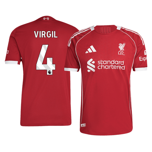 VIRGIL #4 Men's Liverpool 2025/26 Player Version Home Soccer Jersey - Slim Fit product view 1