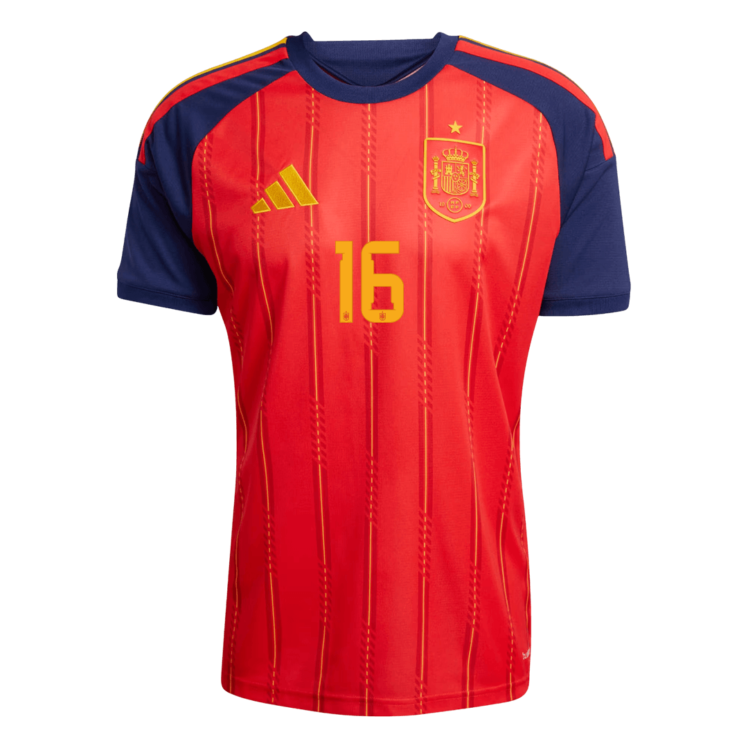 RODRIGO #16 Men's Spain World Cup 2026 Home Soccer Jersey Premium product view 2