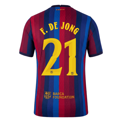 F. DE JONG #21 Men's Barcelona UCL 2026/27 Player Version Home Soccer Jersey product view 3