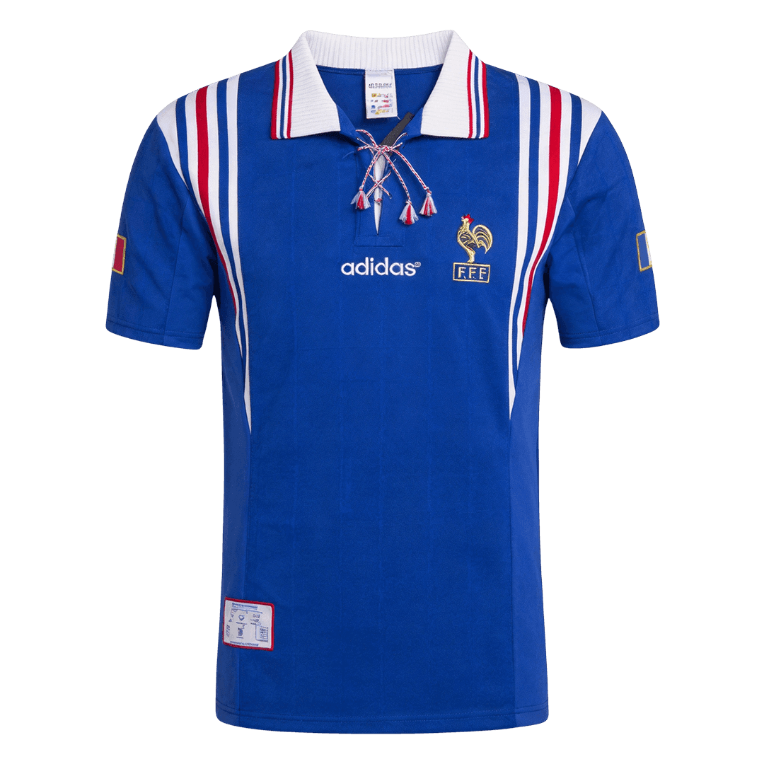 Retro Men's France 1996 Home Soccer Jersey product view 1