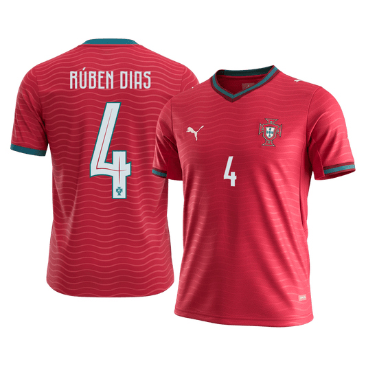 RÚBEN DIAS #4 Men's Portugal World Cup 2026 Home Soccer Jersey product view 1