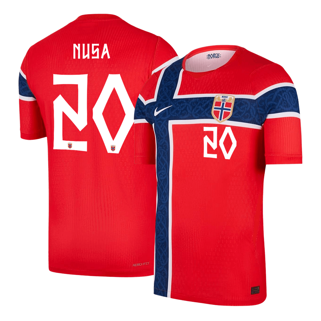 NUSA #20 Men's Norway World Cup 2026 Player Version Home Soccer Jersey - Slim Fit product view 1