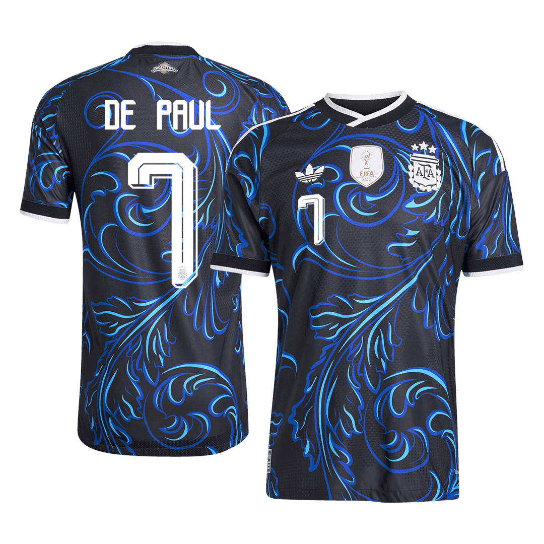 DE PAUL #7 Men's Argentina World Cup 2026 Player Version Away Soccer Jersey - Slim Fit product view 1