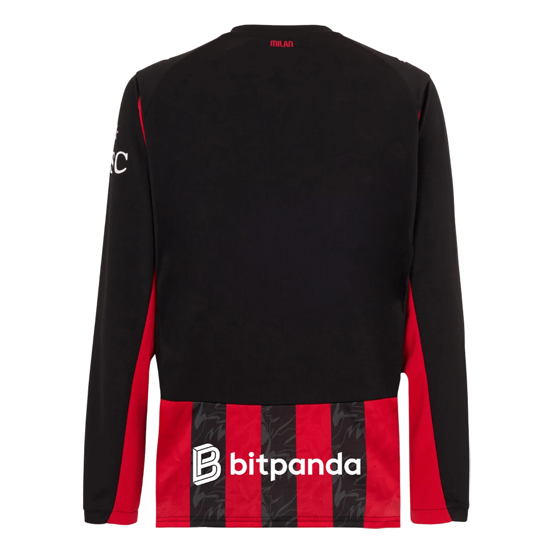 Men's AC Milan 2025/26 Home Long Sleeve Soccer Jersey product view 12