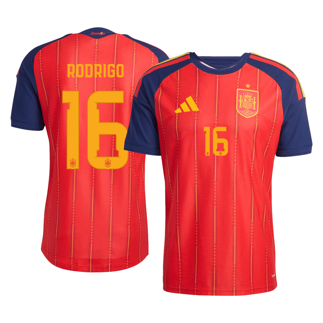 RODRIGO #16 Men's Spain World Cup 2026 Player Version Home Soccer Jersey - Slim Fit product view 1