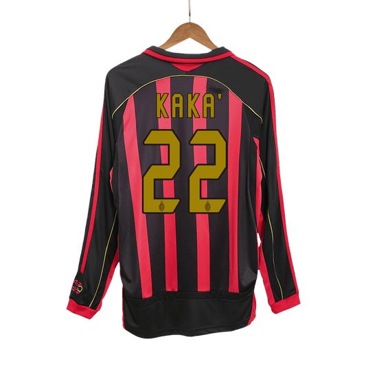 Retro KAKA' #22 Men's AC Milan 2006/07 Home Long Sleeve Soccer Jersey product view 1