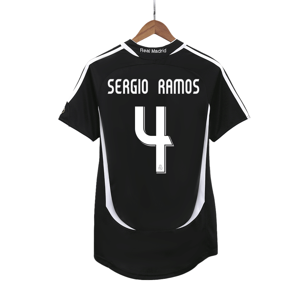 Retro SERGIO RAMOS #4 Men's Real Madrid 2006/07 Away Soccer Jersey product view 1