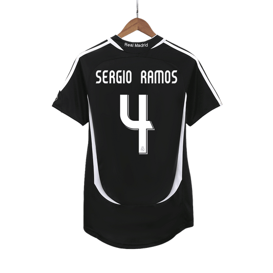 Retro SERGIO RAMOS #4 Men's Real Madrid 2006/07 Away Soccer Jersey product view 1