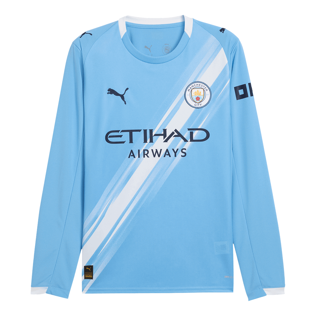 Men's Manchester City 2025/26 Home Long Sleeve Soccer Jersey product view 1