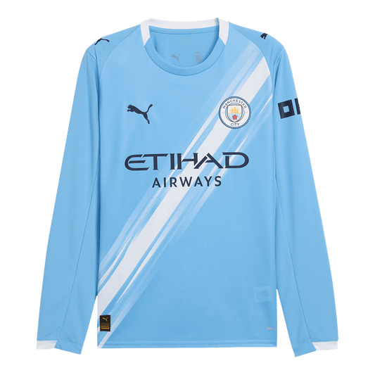 Men's Manchester City 2025/26 Home Long Sleeve Soccer Jersey product view 1