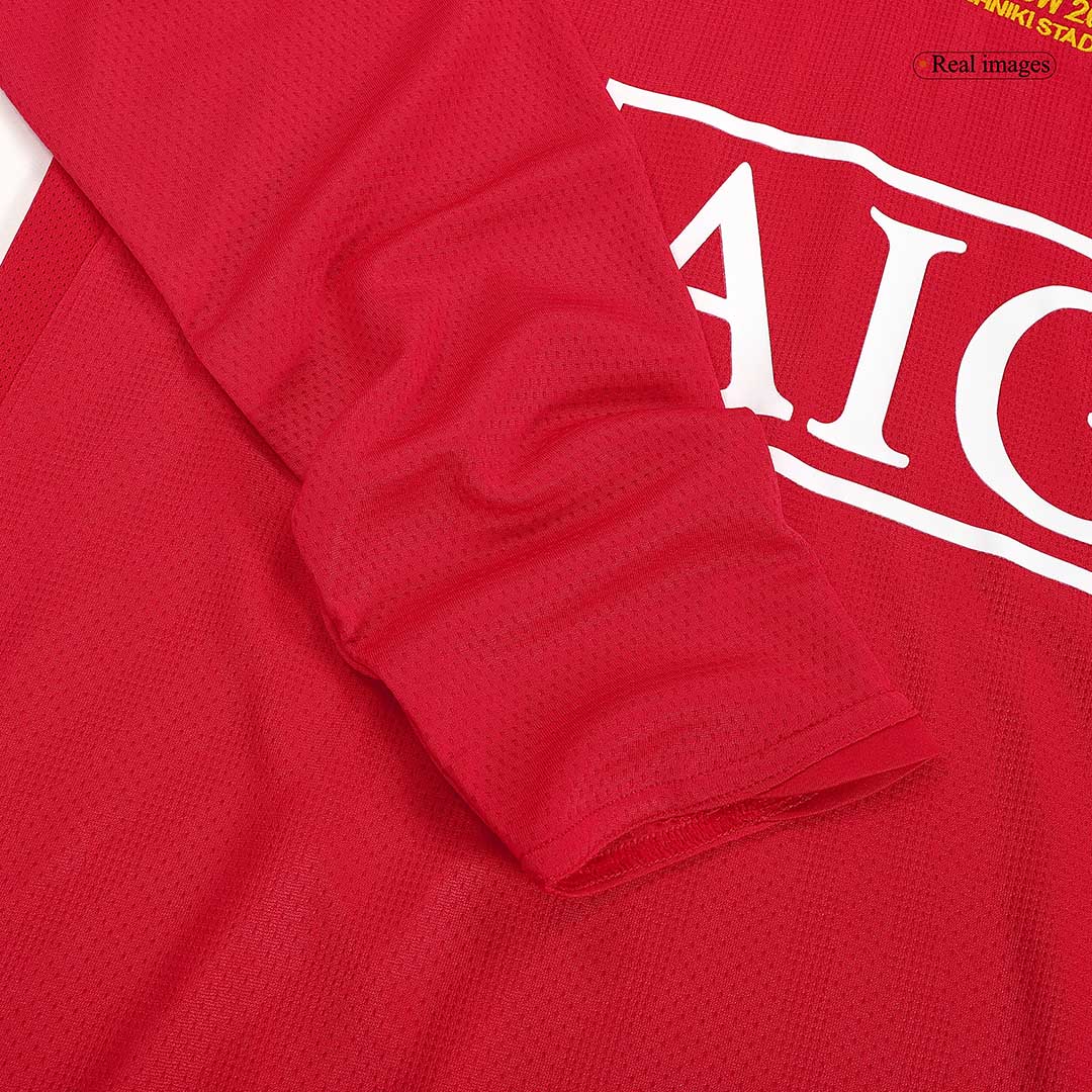 Retro SCHOLES #18 Men's Manchester United UCL Final 2007/08 Home Long Sleeve Soccer Jersey product view 3