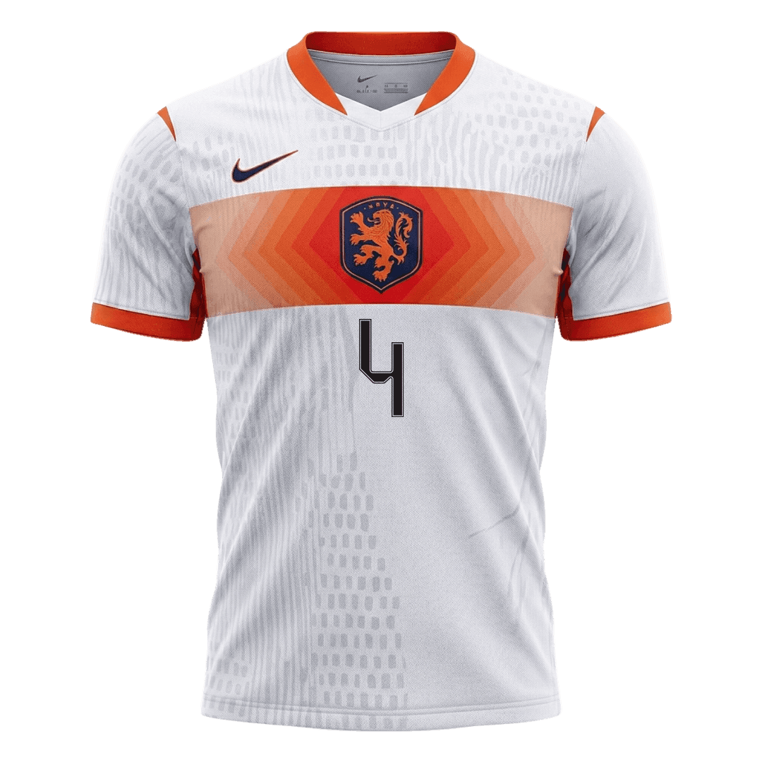 VIRGIL #4 Men's Netherlands World Cup 2026 Player Version Away Soccer Jersey - Slim Fit product view 7