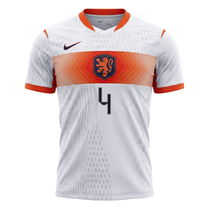 VIRGIL #4 Men's Netherlands World Cup 2026 Player Version Away Soccer Jersey - Slim Fit product view 7