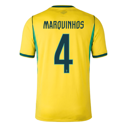 MARQUINHOS #4 Men's Brazil World Cup 2026 Home Soccer Jersey Premium product view 6
