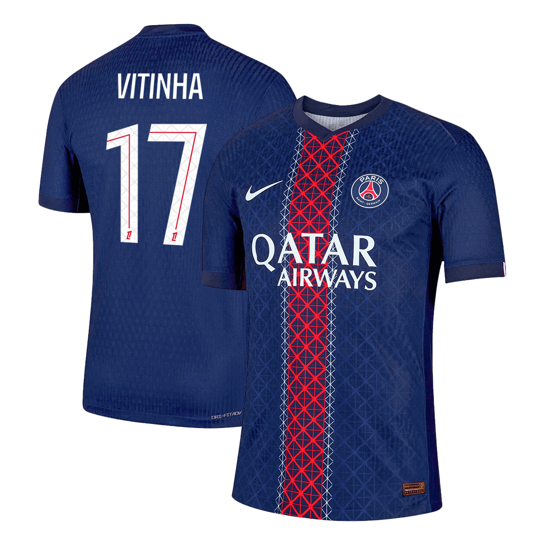VITINHA #17 Men's PSG 2025/26 Player Version Home Soccer Jersey - Slim Fit product view 1