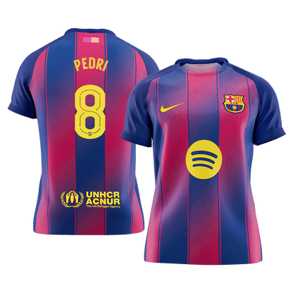 PEDRI #8 Men's Barcelona UCL 2025/26 Home Soccer Jersey Premium product view 1