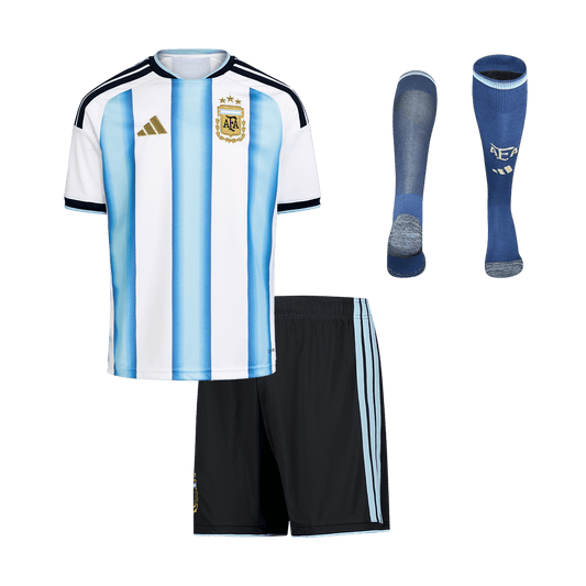Kid's Argentina World Cup 2026 Home Soccer Jersey Full Kit [PREMIUM]