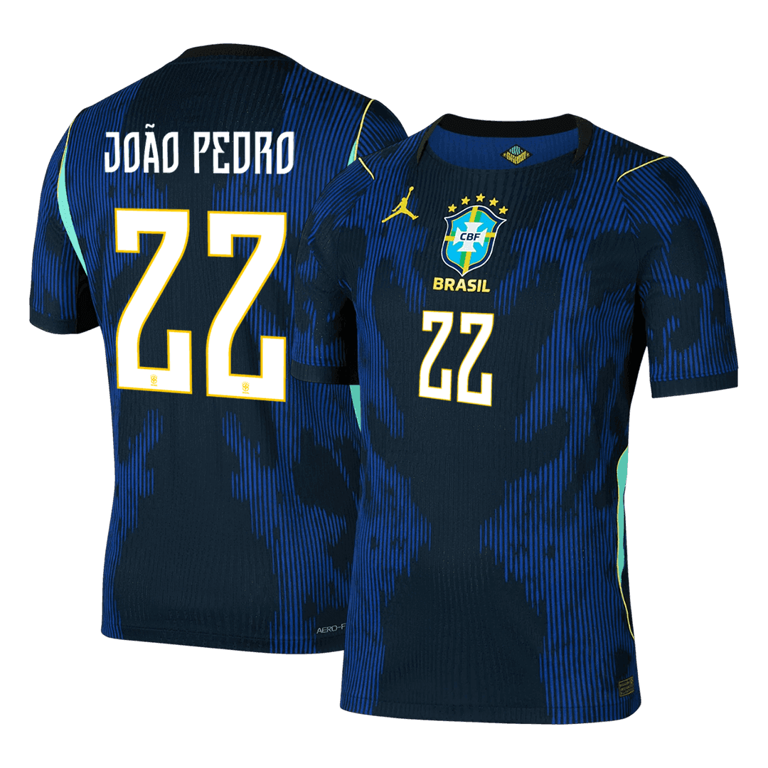 JOÃO PEDRO #22 Men's Brazil World Cup 2026 Player Version Away Soccer Jersey - Slim Fit product view 1