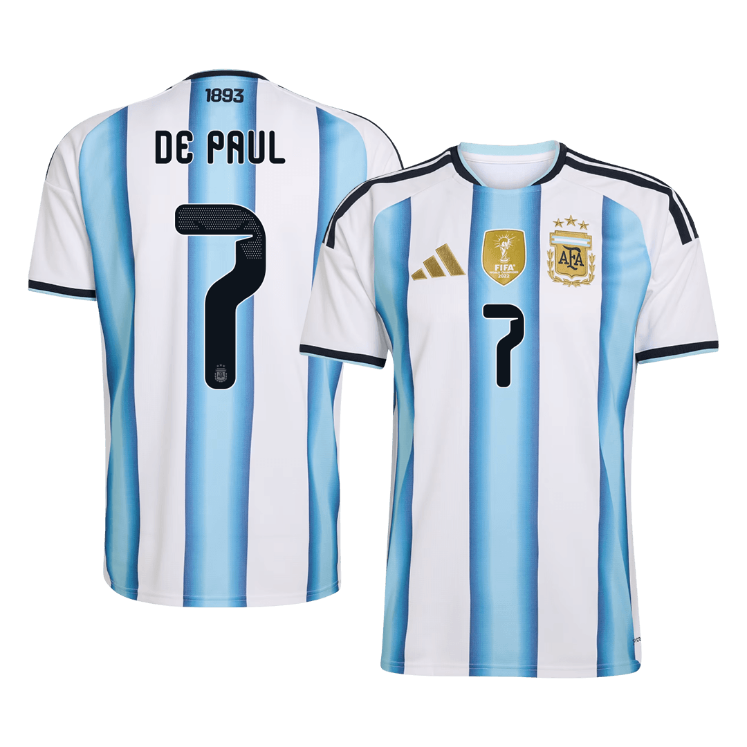 DE PAUL #7 Men's Argentina World Cup 2026 Home Soccer Jersey Premium product view 1
