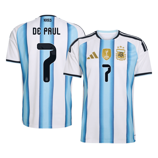 DE PAUL #7 Men's Argentina World Cup 2026 Home Soccer Jersey Premium product view 1