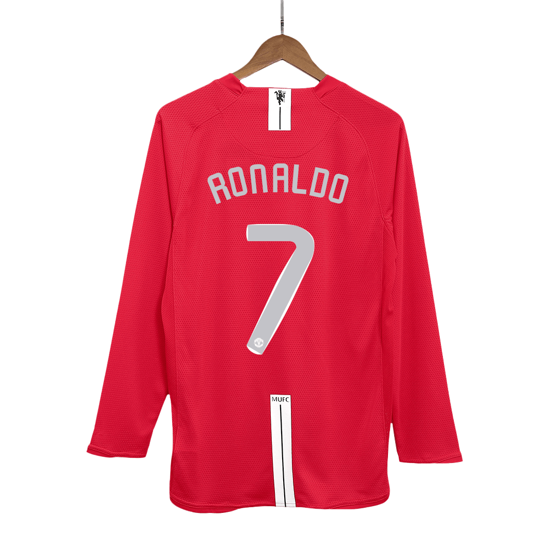 Retro RONALDO #7 Men's Manchester United UCL Final 2007/08 Home Long Sleeve Soccer Jersey product view 1