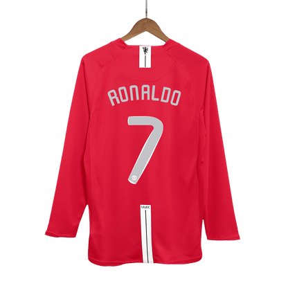 Retro RONALDO #7 Men's Manchester United UCL Final 2007/08 Home Long Sleeve Soccer Jersey product view 1