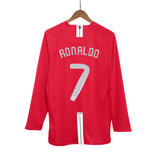 Retro RONALDO #7 Men's Manchester United UCL Final 2007/08 Home Long Sleeve Soccer Jersey product view 1