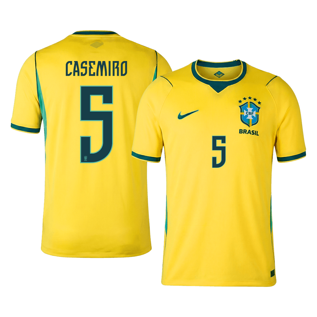 CASEMIRO #5 Men's Brazil World Cup 2026 Home Soccer Jersey Premium product view 1