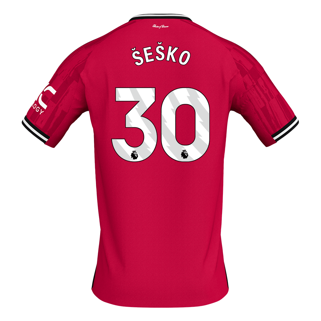 ŠEŠKO #30 Men's Manchester United 2025/26 Home Soccer Jersey Premium product view 9