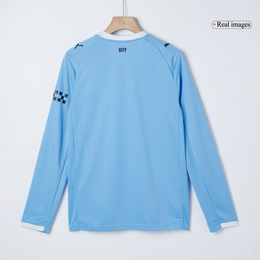 Men's Manchester City 2025/26 Home Long Sleeve Soccer Jersey product view 10