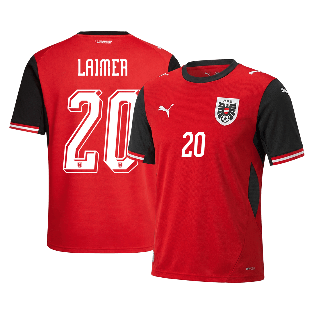 LAIMER #20 Men's Austria World Cup 2026 Home Soccer Jersey product view 1