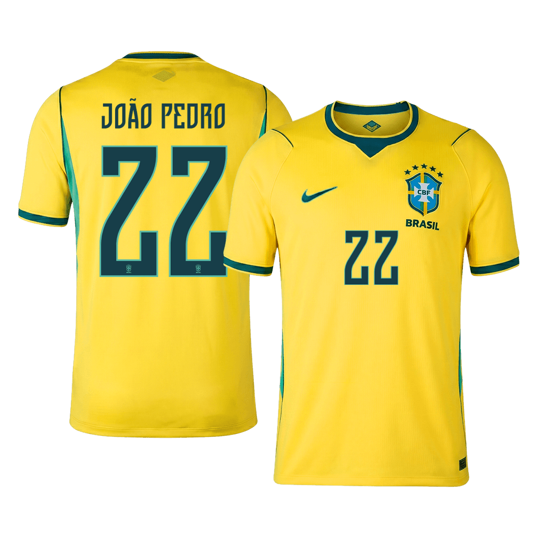 JOÃO PEDRO #22 Men's Brazil World Cup 2026 Home Soccer Jersey Premium product view 1