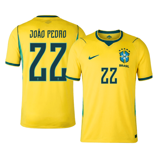 JOÃO PEDRO #22 Men's Brazil World Cup 2026 Home Soccer Jersey Premium product view 1