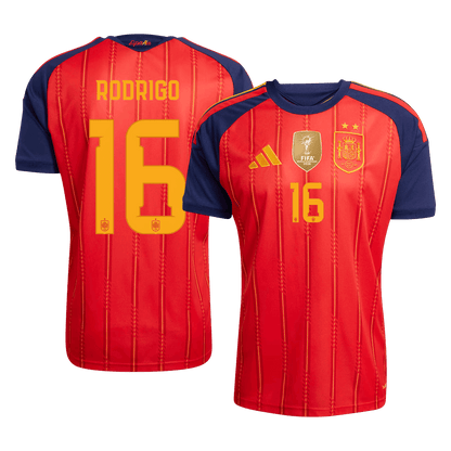 RODRIGO #16 Men's Spain World Cup 2026 Champion Edition Home Soccer Jersey product view 1