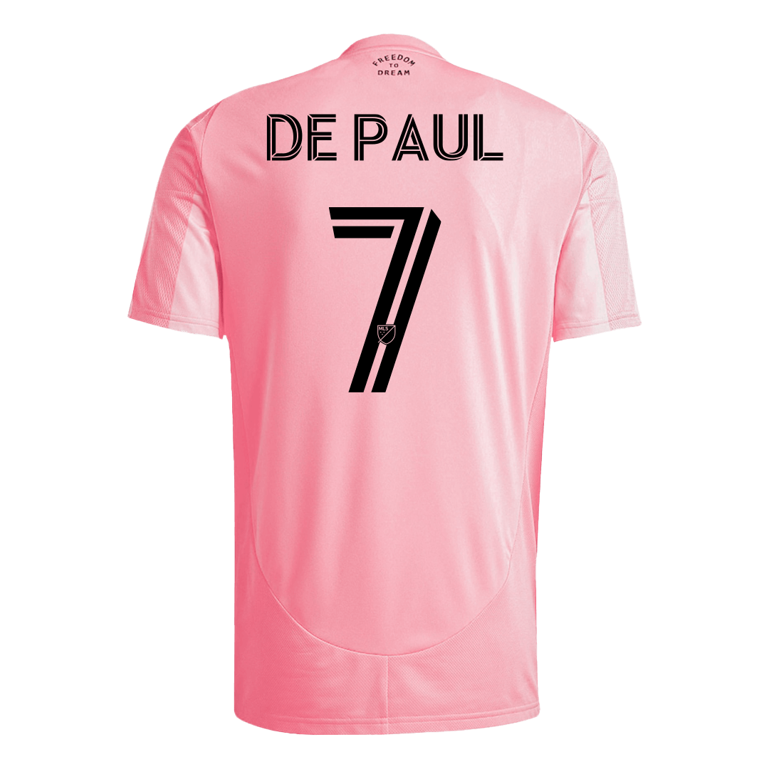 DE PAUL #7 Men's Inter Miami CF 2025 Home Soccer Jersey product view 2