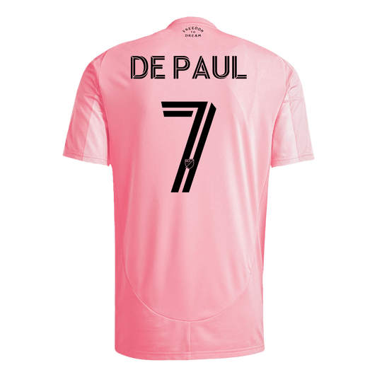 DE PAUL #7 Men's Inter Miami CF 2025 Home Soccer Jersey product view 2
