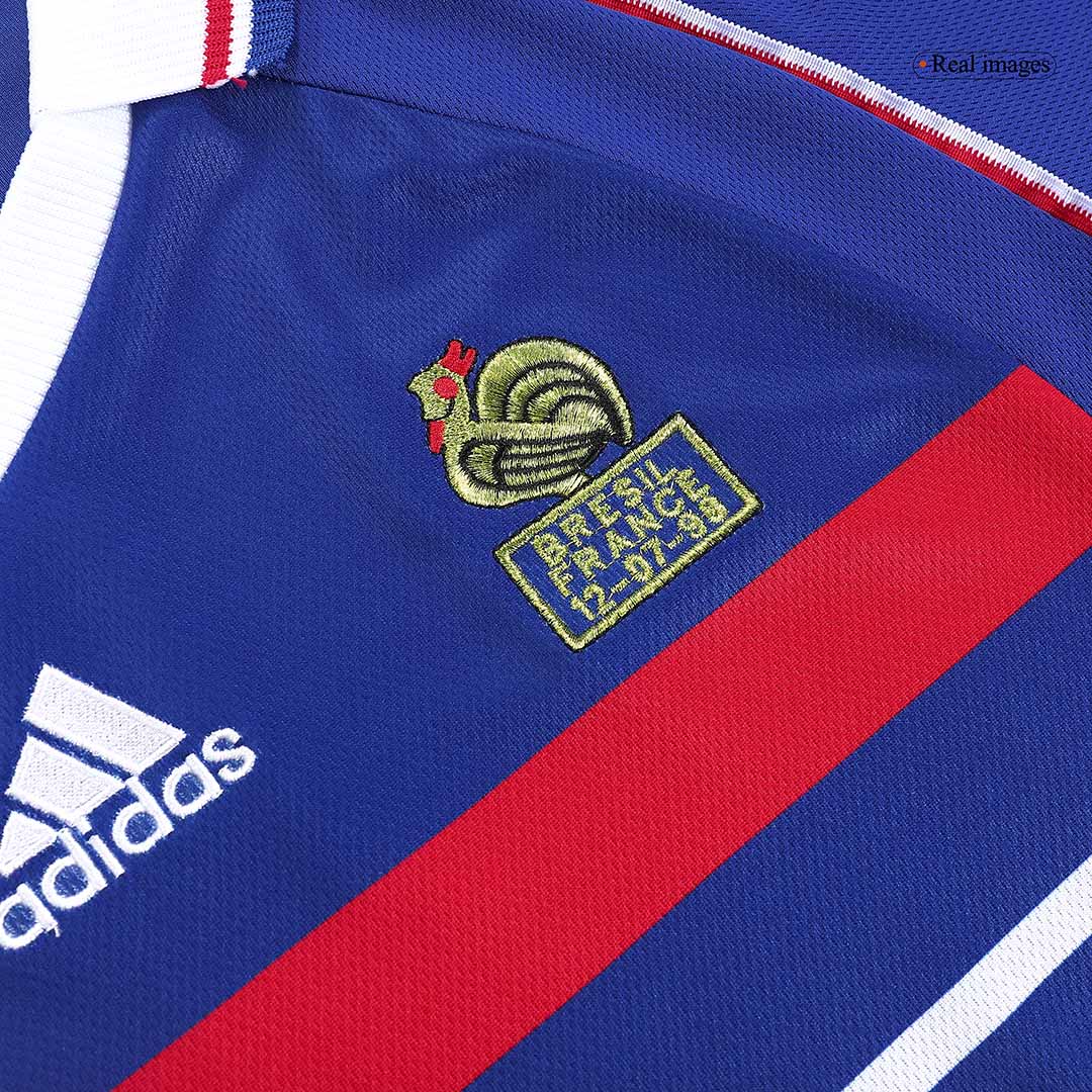 Retro ZIDANE #10 Men's France World Cup 1998 Home Soccer Jersey product view 5