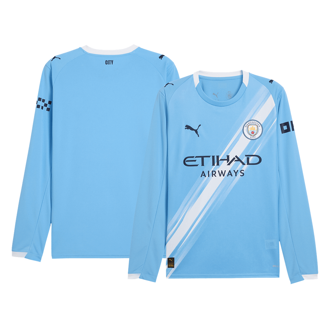 Men's Manchester City 2025/26 Home Long Sleeve Soccer Jersey product view 12