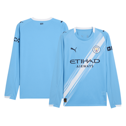 Men's Manchester City 2025/26 Home Long Sleeve Soccer Jersey product view 12