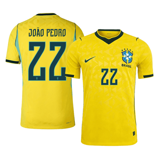 JOÃO PEDRO #22 Men's Brazil World Cup 2026 Player Version Home Soccer Jersey - Slim Fit product view 1
