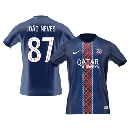 JOÃO NEVES #87 Men's PSG 2025/26 Home Soccer Jersey Premium product view 1