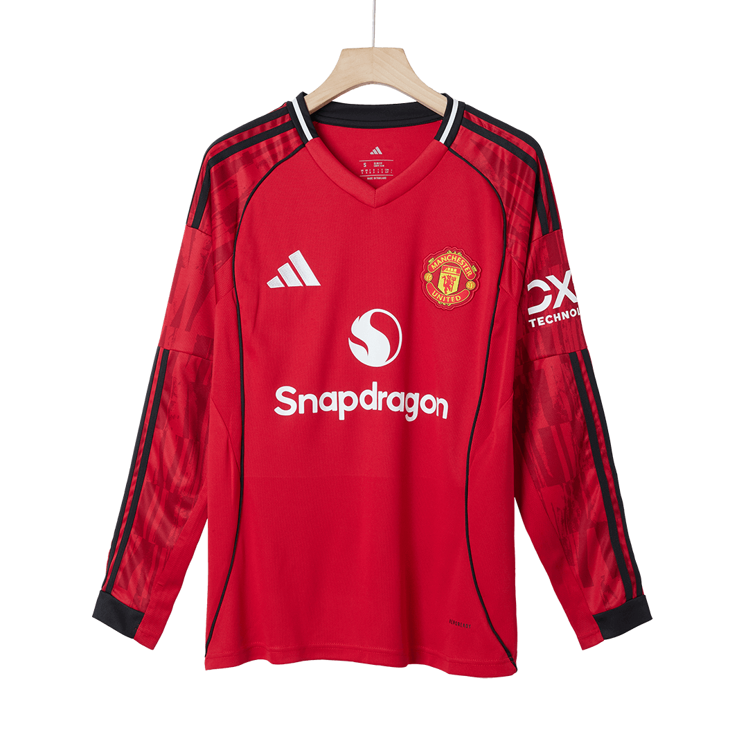 Men's Manchester United 2025/26 Home Long Sleeve Soccer Jersey product view 10