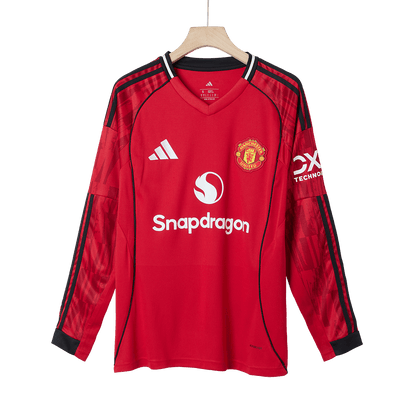 Men's Manchester United 2025/26 Home Long Sleeve Soccer Jersey product view 10