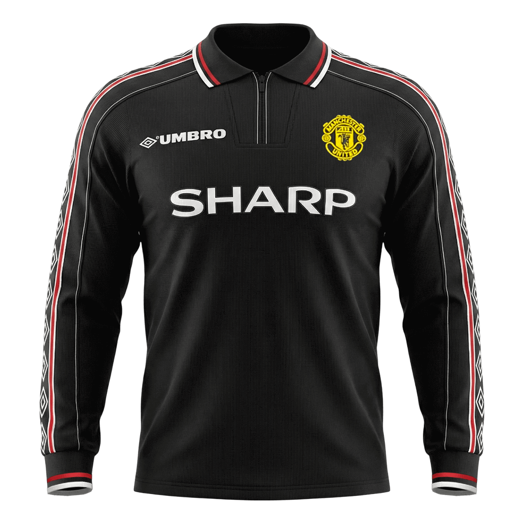 Retro Men's Manchester United 1998 Away Long Sleeve Soccer Jersey product view 1