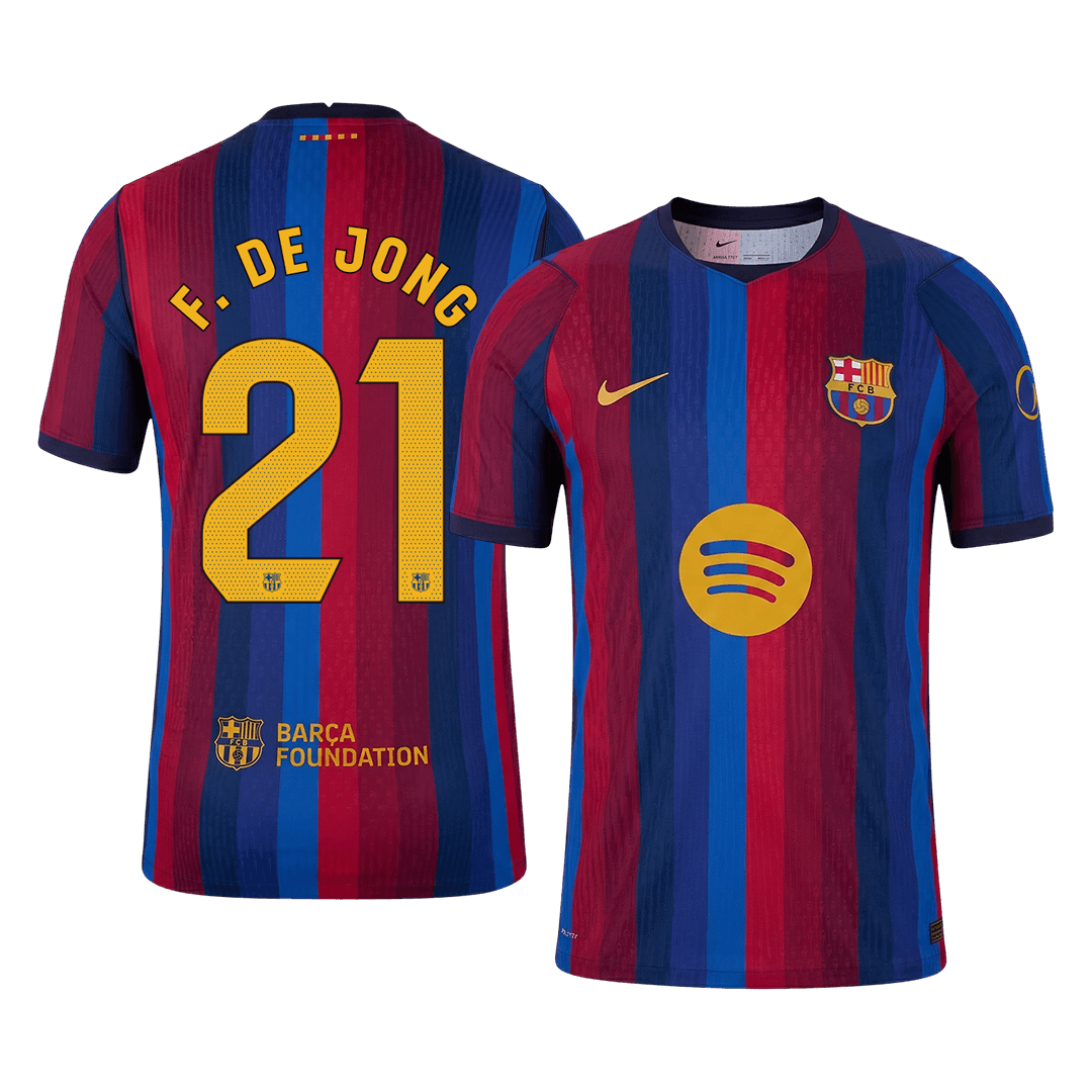 F. DE JONG #21 Men's Barcelona 2026/27 Player Version Home Soccer Jersey product view 1